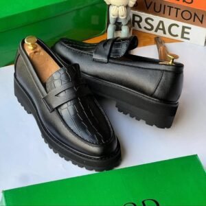 Luxury Black Crocodile Leather Loafers