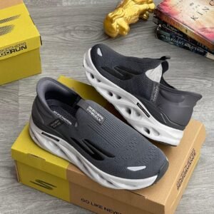 Grey Skechers Go Walk Premium Slip On Sneakers