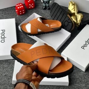Pedro Perforated Logo Criss-Cross Slides