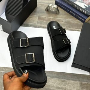 BOSS Matte Black Double-Buckle Slides