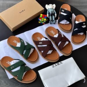 Zara Earth-Tone Criss-Cross Slides