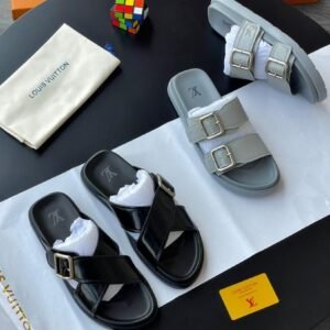 Louis Vuitton Leather Buckle Slides