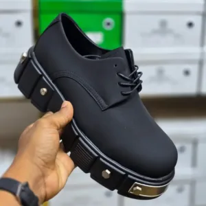 Black Metal Derby Boots