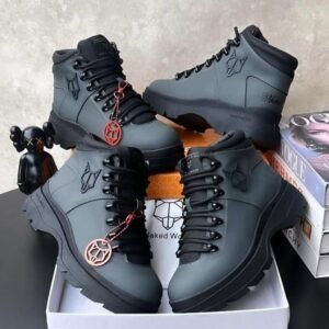 Naked Wolfe "Stomp" Charcoal Leather Boots