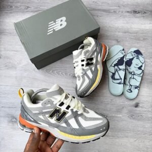New Balance 1906R Sneakers – Metallic Grey/Orange/Yellow