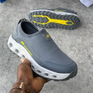Skechers Hands-Free Slip-ons – Charcoal/Yellow
