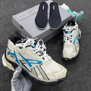 Balenciaga Sneakers in White & Electric Blue