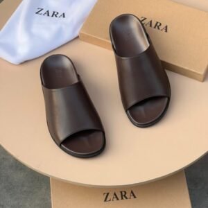 Zara Minimalist Leather Mule Slide