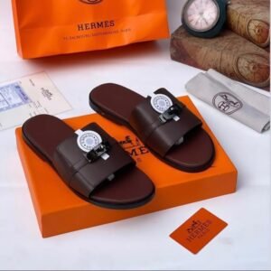 Hermès Kelly Buckle Leather Slides