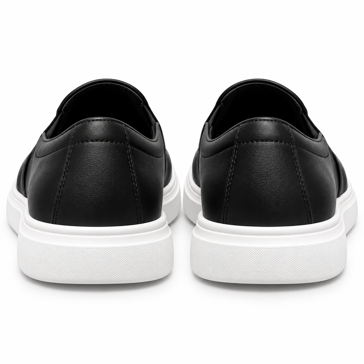 Black Leather Slip-On Loafers, view 2