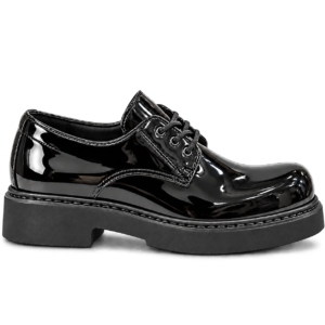 Black Patent Chunky-Sole Derby Shoes