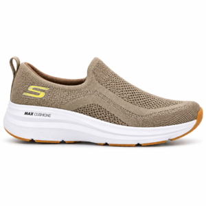 Beige Skechers Knit Slip-On Sneaker, main view