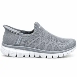 Men's Grey Knit Slip-On Sneakers - main view