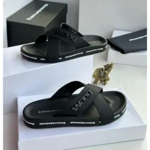 Men's Black Cross-Strap Slides - original shop photo