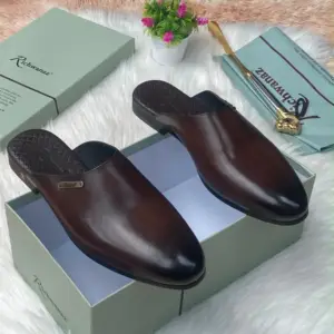 Men's Brown Plain Half Shoes - original shop photo