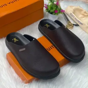 Men's Brown Slip-On Clog Half Shoes - original shop photo