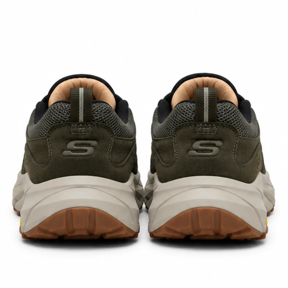 Men's Olive Slip-On Comfort Sneakers - top-down view