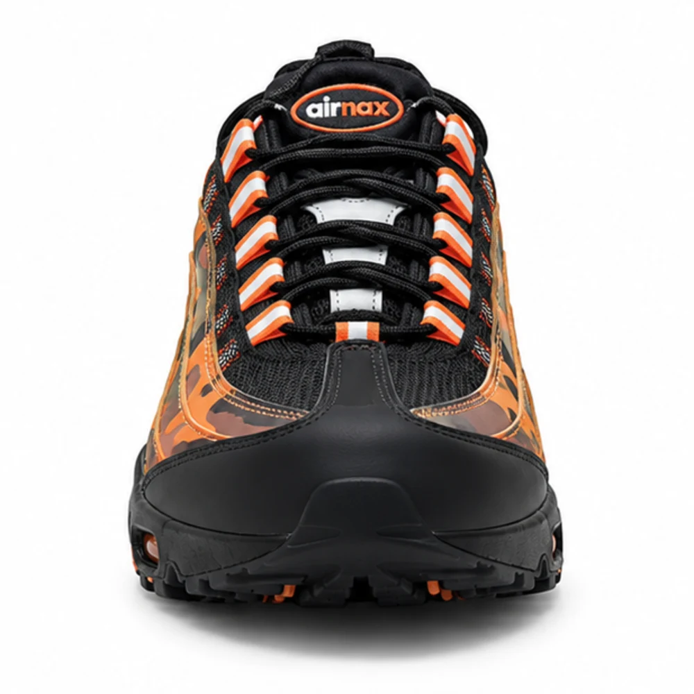 Orange Camo Nike Air Max Sneakers - front view