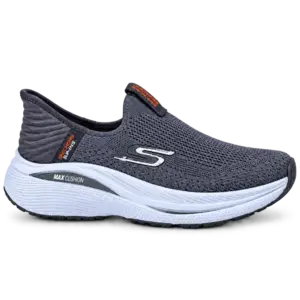 Graphite grey knit slip-in sneaker for men with cushioned sole