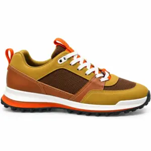 Men's Tan and Orange Trail Sneakers - main view