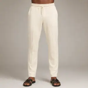 Classic Cream Tapered Jogger Pants
