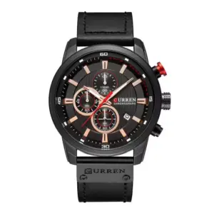 Curren Aviator Black & Rose Gold watch