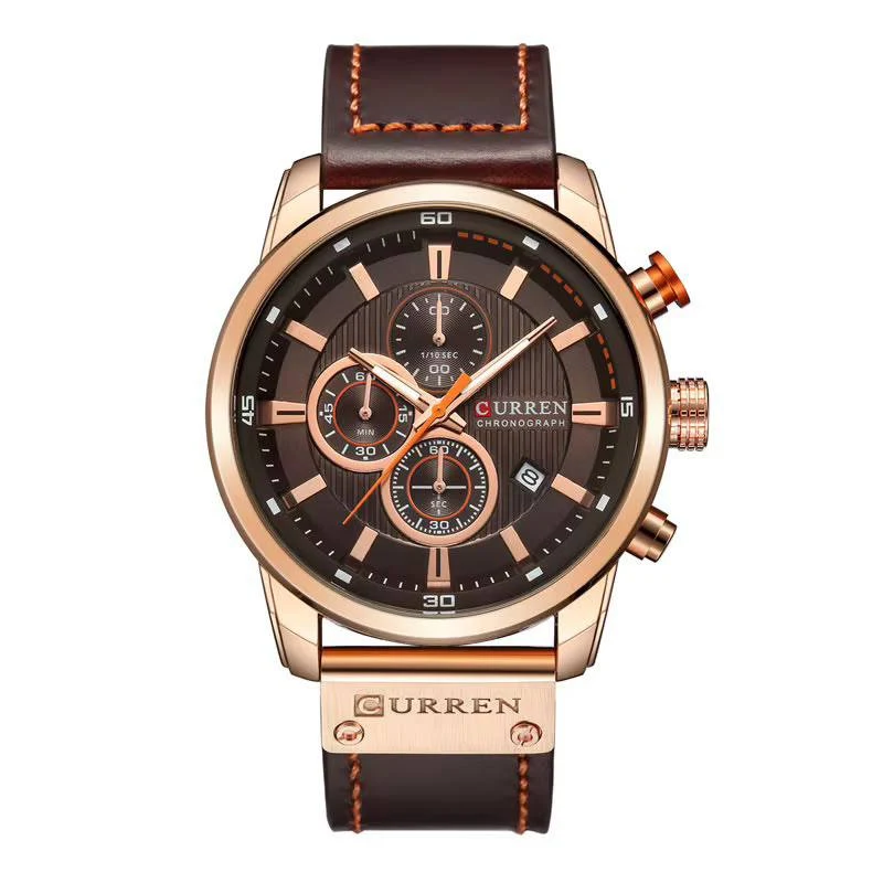 Curren Aviator Espresso & Rose Gold watch