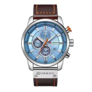Curren Aviator Ice Blue & Brown watch