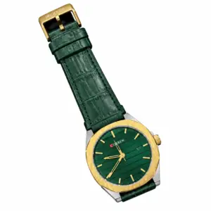 Curren Contour Forest & Gold watch