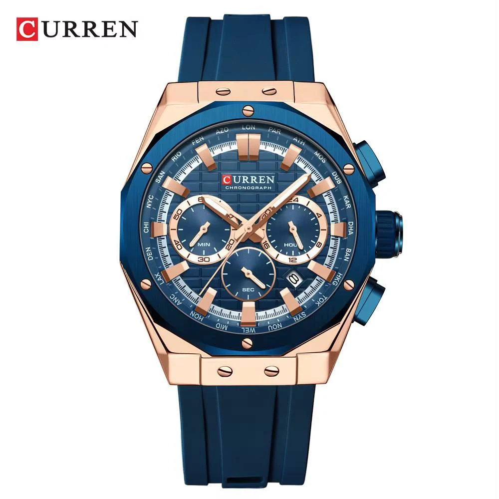 Curren Octane Navy & Rose Gold watch
