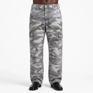 Grey Camo Utility Cargo Jeans