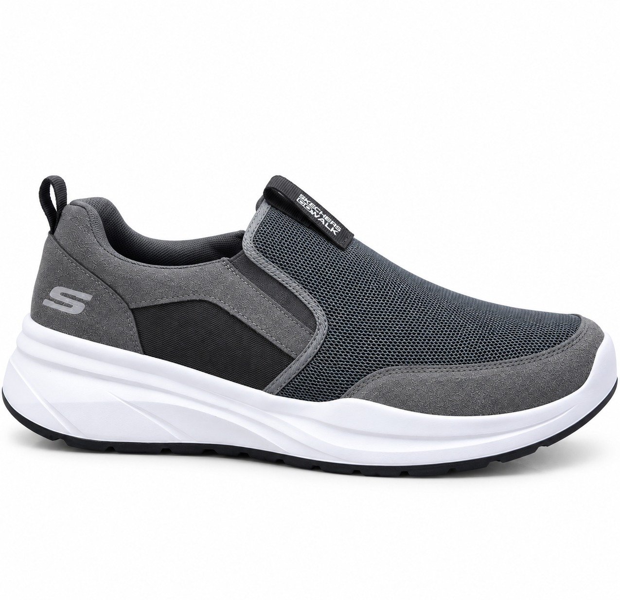 Grey Skechers Go Walk Wide-Sole Slip-On Sneaker