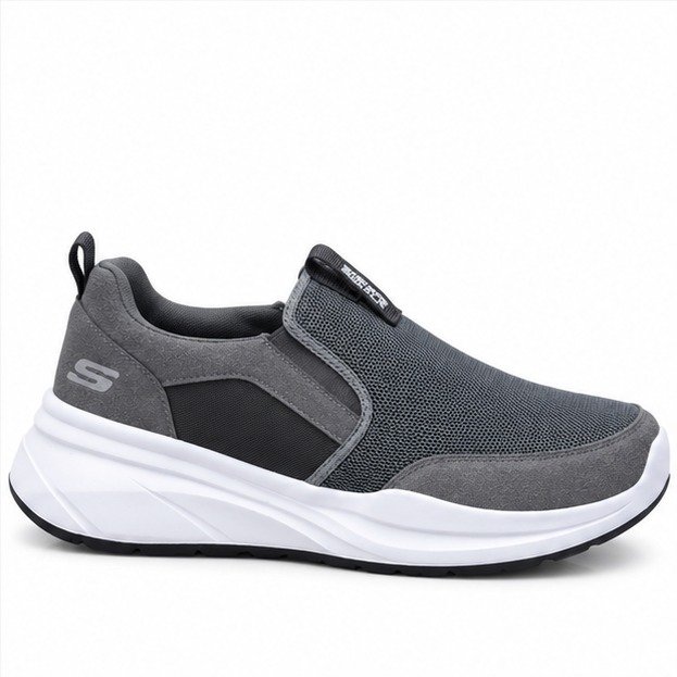 Grey Skechers Go Walk Wide-Sole Slip-On Sneaker - Image 2