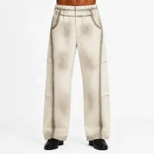Ivory Vintage-Wash Utility Trousers