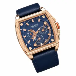 Megir Monaco Navy & Rose Gold watch