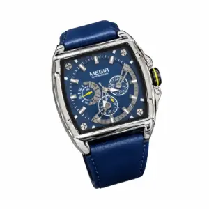 Megir Monaco Navy & Silver watch