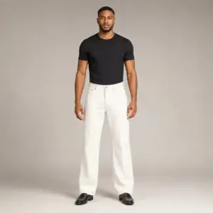 Men’s Wide-Leg Utility Trousers – White