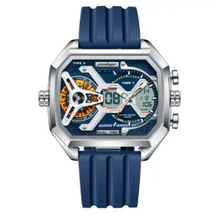 Poedagar Dual-Time Blue watch