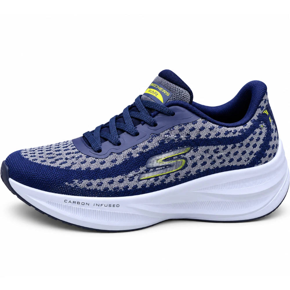 Navy Skechers Arch Fit Running Shoe, view 5