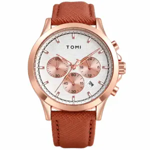 Tomi Executive Gift Set Ivory & Cognac watch