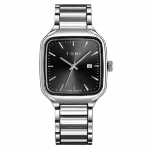 Tomi Quadrant Gift Set Black & Silver watch
